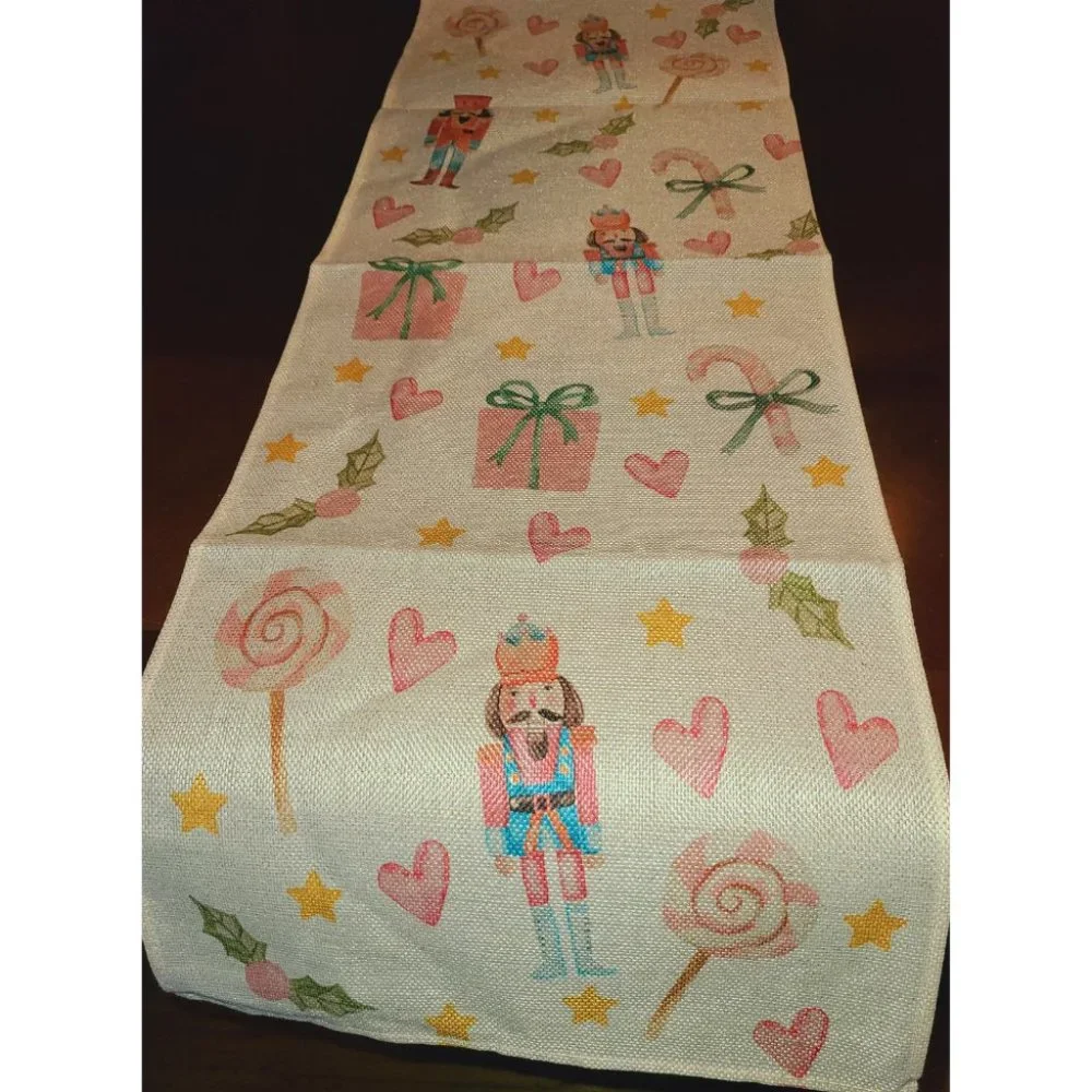 Nutcracker Table Runner Xmas Party Christmas Decor Holiday Decorative Cloth 72